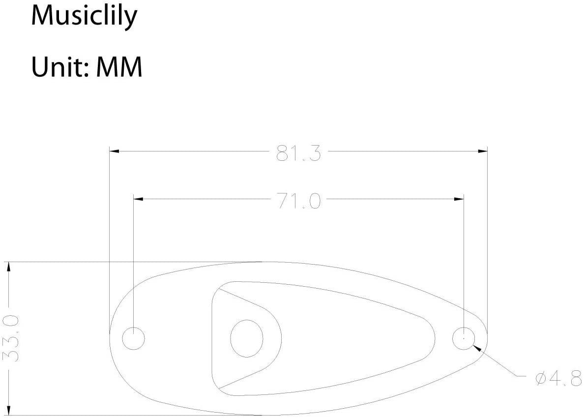 Musiclily 1/4 "Boat Input Output Jack Plate Socket with Screws for Fender Strat Electric Guitar Chrome - Image 4