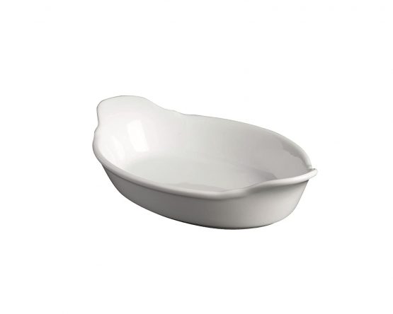 Genware NEV-B23-W Royal Oval Eared Dish, 22 cm, White (Pack of 4)