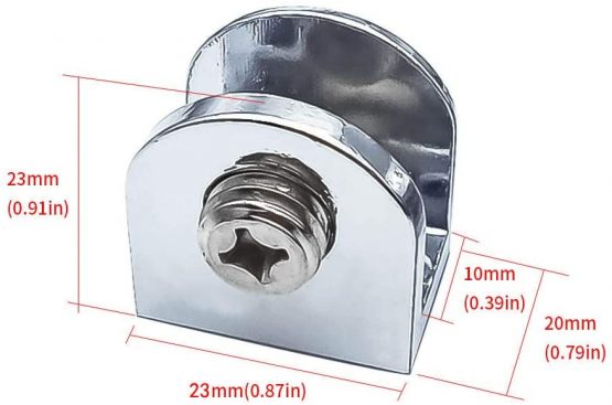 Mila-Amaz 6 Pcs Adjustable Glass Bracket Zinc Alloy Glass Clamp Solid Glass Shelf Clamp Holder for 6-10MM Thickness Glass - Image 2