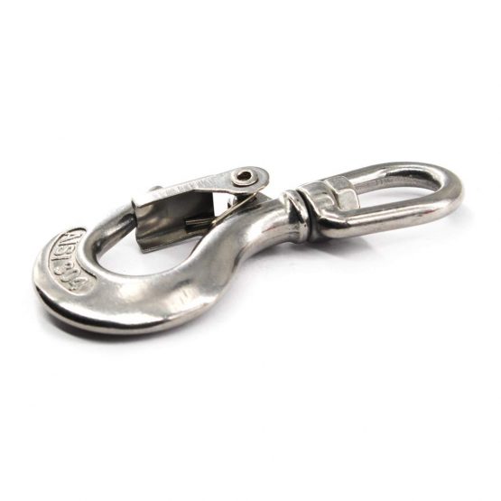 304 Stainless Steel Swivel Eye Lifting Hook American Type Safety Hook Rigging Accessory With Round Eye Working Load 1000 KG 3/8" - Image 3