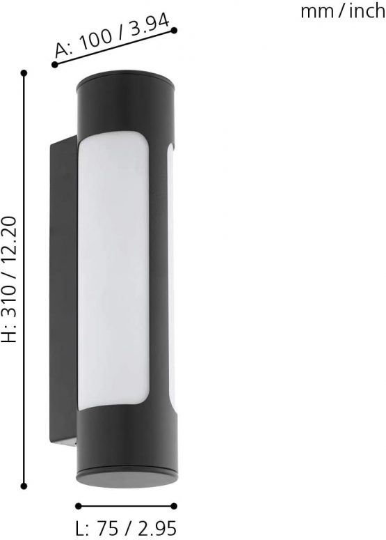 EGLO 97119 TONEGO Exterior Wall Light in Black - Image 3