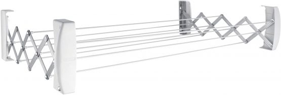 Leifheit Teleclip Wall Dryer 74 Extendable Wall Mounted Washing Line, Balcony Dryer, Over the Bath Clothes Dryer, W 100 cm, Leifheit Airer