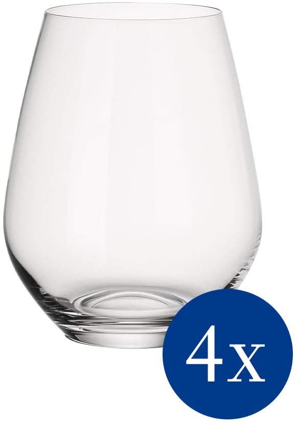 Villeroy & Boch - Ovid Water Glass Set 4 Pieces 420 ml, Dishwasher Safe, Cold Drink Glasses, Juice Glasses, Drinkware, Crystal Glass