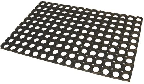 JVL Rubber Ring Heavy Duty Outdoor Entrance Door Mat 40 x 60 cm, Black, 60 cm (Round)