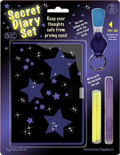 Tobar Secret Diary Set including Invisible Ink Pen and UV Torch, Mixed, 14.5 cm