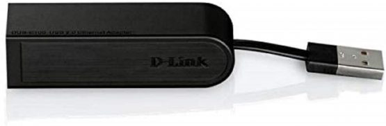 D-Link DUB-E100 High-Speed USB 2.0 Fast Ethernet 10/100 Mbit/s Ethernet Adapter , Black