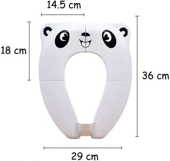 Pejoye Foldable Toilet Seat Toddler, Portable Toilet Training Seat for Kids, Travel Toddler Toilet Seat in ABS Material with 8 Anti Slip Silicon Pads and 1 Carry Bag, Blue Panda - Image 4
