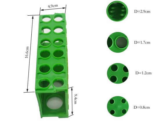 4 Way Plastic Test Tube Rack (Green) - Image 2
