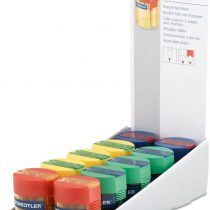 Staedtler 512 006 Round Tub Double Sharpener - Assorted Colours, Pack of 10