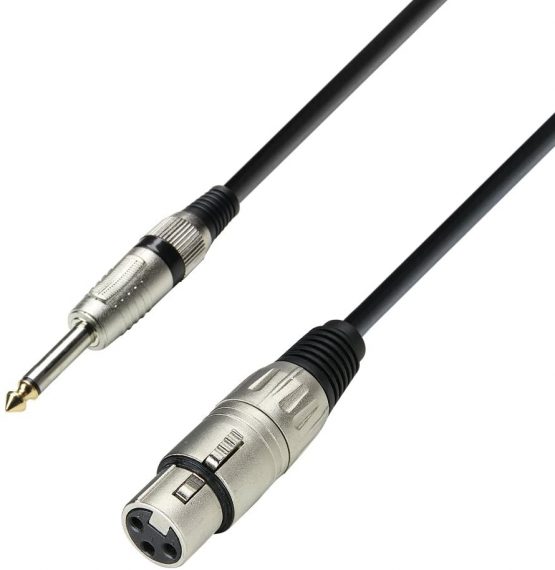 Adam Hall 3 Star Series 10m XLR Female to 6.3mm Jack Mono Microphone Cable