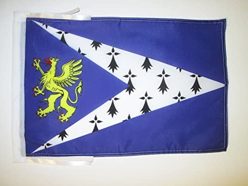 AZ FLAG, Pays de Saint-Brieuc Flag, 18'' x 12'', 100% Polyester Bro Sant-Brieg in Brittany Small Banner with Two Cords