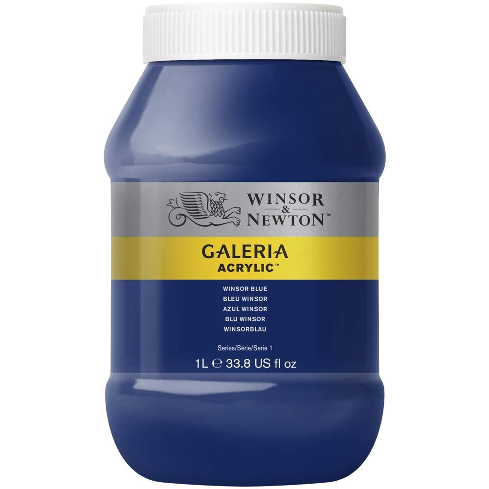 Winsor & Newton Galeria Acrylic, Winsorblau, 1000ml - Acrylfarbe, Winsor Blue, 1 l (Pack of 1)