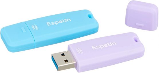 Espeon 2-Pack 64GB USB 3.1 Flash Drive, Macaroon colours - Light Blue, Light Violet