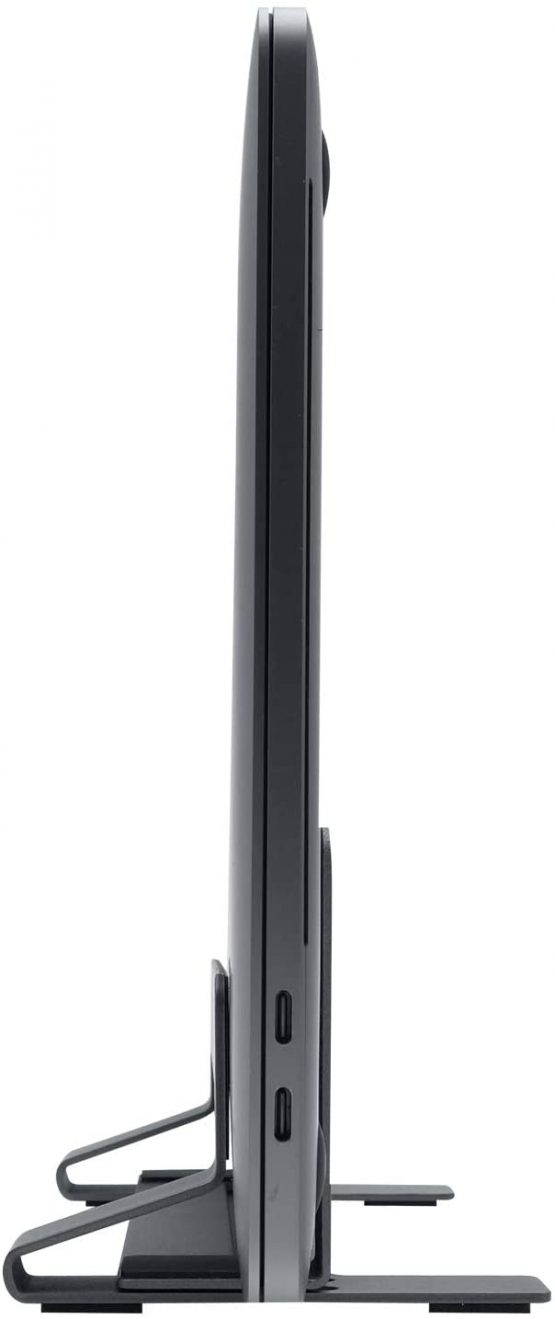 Macally VCSTAND Space Saving and Stylish Steel Stand for MacBook, MacBook Air, MacBook Pro and any Laptop between .63” and 1.19”/1.6 cm to 3 cm - Space gray - Image 2