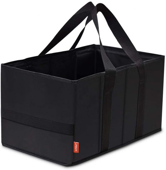achilles Smart-Box Folding Shopping Bag Folding Basket Folding Box Picnic Basket Folding Bag Storage Organizer Storage Box Transport Box Transport Basket Black 37x23x21cm - Image 2