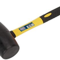 Sealey RMB200 Rubber Mallet, 2Lb, Fibreglass Shaft, 356mm x 136mm x 84mm