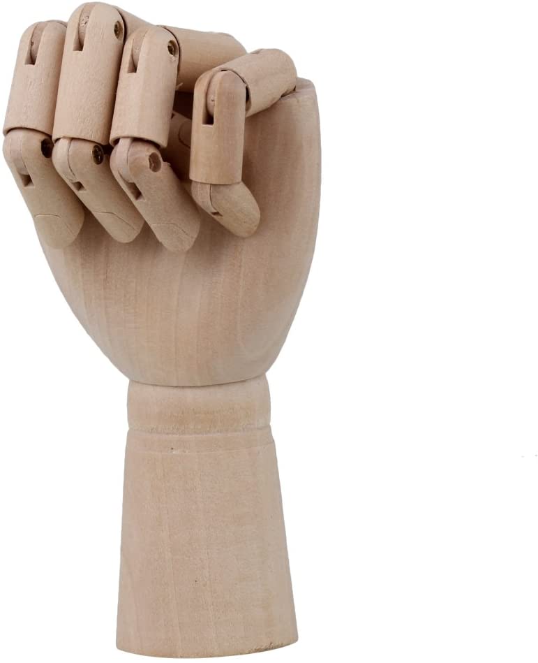 BQLZR Wooden Left Hand Body Artist Model Jointed Articulated Flexible Fingers Wood Sculpture Mannequin - Image 2