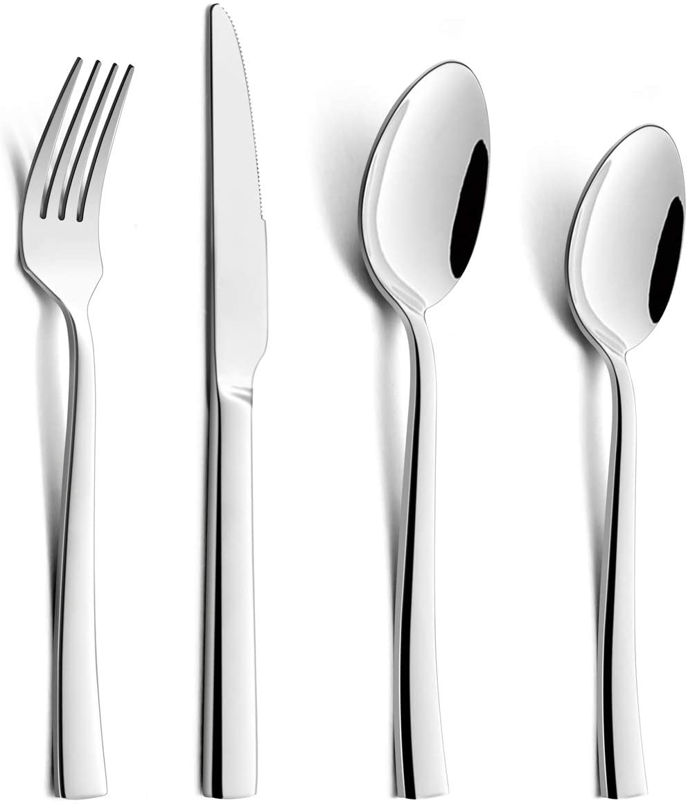 HaWare 24 Piece Cutlery Set, Stainless Steel Flatware Silverware with Knife Spoon Fork, Service for 6