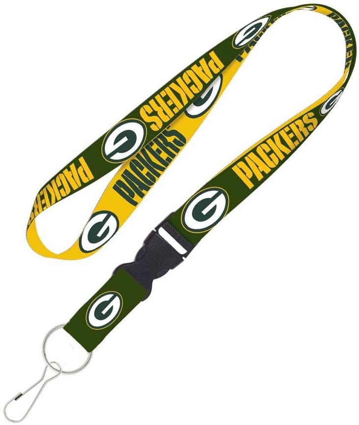 WinCraft NFL Green Bay Packers Lanyard with Detachable Buckle, 3/4"