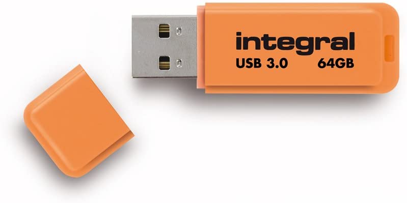 Integral 64GB Neon Orange USB 3.2 Gen 1 Flash Drive