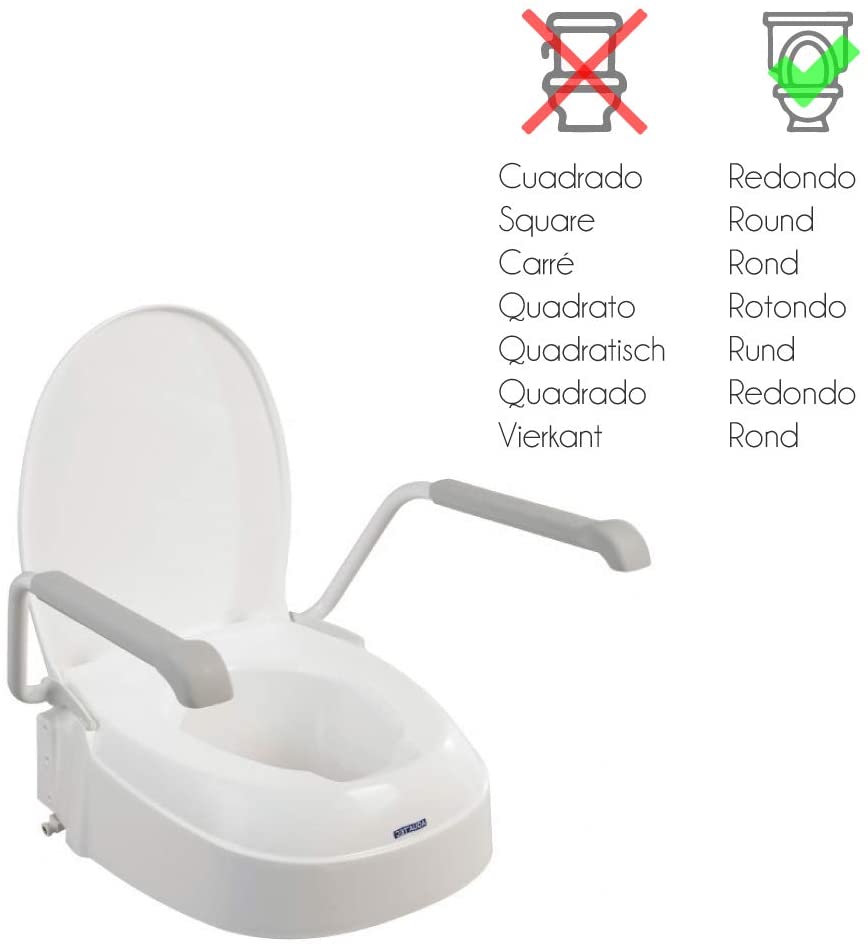 Toilet Seat Raiser with Armrests Invacare Aquatec 900 Toilet Seat