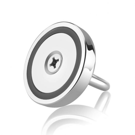 Round Neodymium Eyebolt Fishing Magnet Super Power N52 Pulling Force 353LB(160KG) Diameter x 60mm Thick x 15mm for Magnet Fishing and Salvage in River - Image 2