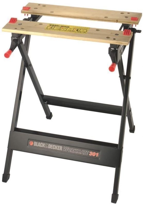 BLACK+DECKER Workmate, Work Bench Tool Stand Saw Horse Dual Clamping Crank, Heavy Duty Steel Frame, WM301