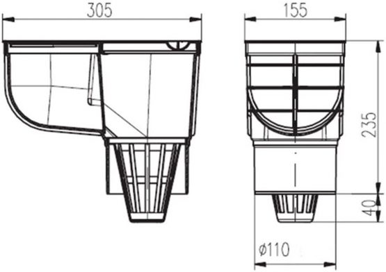 Rain Gutter Filter Outlet, DN-110, 325 A - Image 2