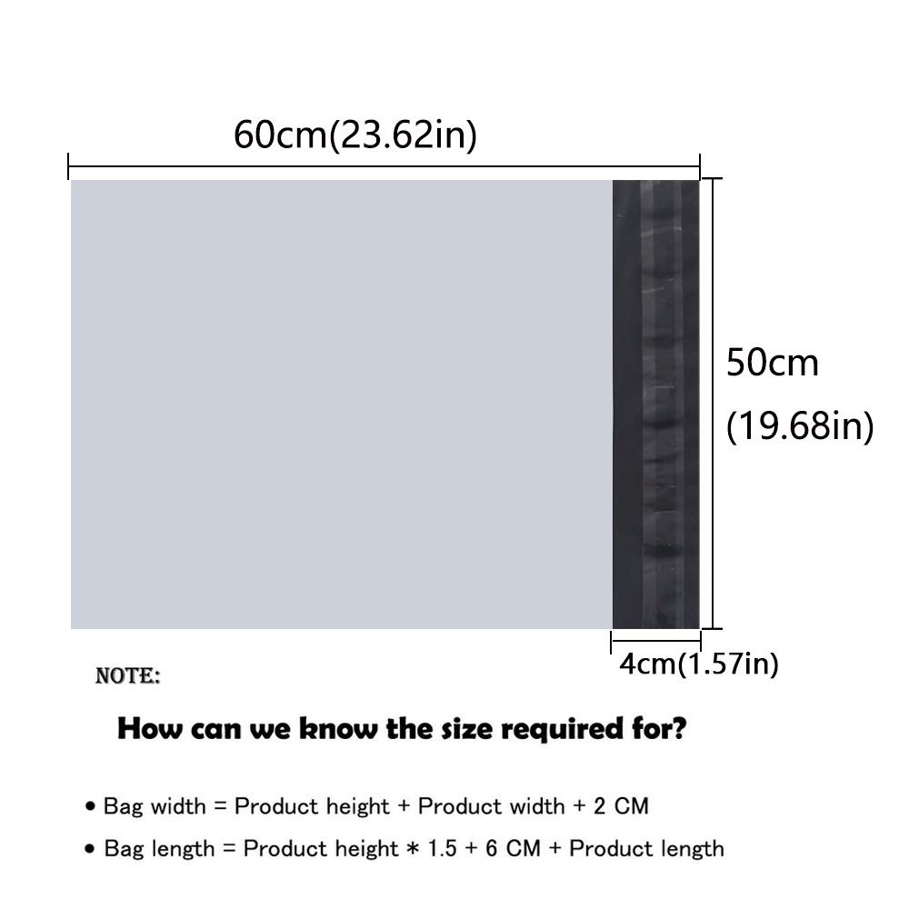 HVDHYY Postage Bags Seal Mailing Bags Postal Bags Packing Bags 20"X24"/50cmX60cm (10PCS) for Posting Parcel Bags Large Poly Mailers Delivery Bags Polythene Sacks Envelopes Bags Gray - Image 2