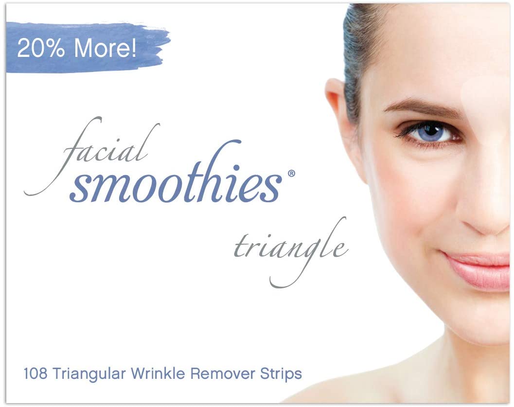 Smoothies Triangle Wrinkle Patches for Face Overnight, Facial Patches for Elevens Crows Feet and Lip Lines, 144 Count per Box