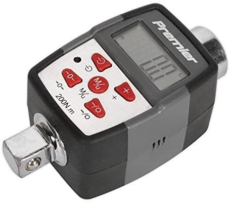 Sealey Stw291 Torque Adaptor with Angle Function Digital 1/2Sq Drive 20-200Nm, Silver, Black, 20Nm-200Nm