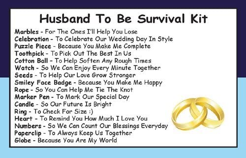 Survival Kit In A Can Husband-To-Be Funny Novelty Gift for Groom, Wedding Day Present & Card - Image 2