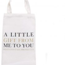 BCBGMAXAZRIA POP, FIZZ, CLINK Canvas Prosecco Wine Bottle Gift Bag with Slogan (A Little Gift From Me to You (may contain prosecco))