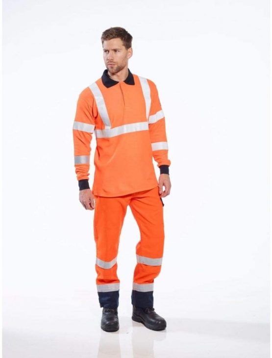 Portwest Flame Resistant RIS Polo Shirt, Color: Orange, Size: XL, FR76ORRXL - Image 3