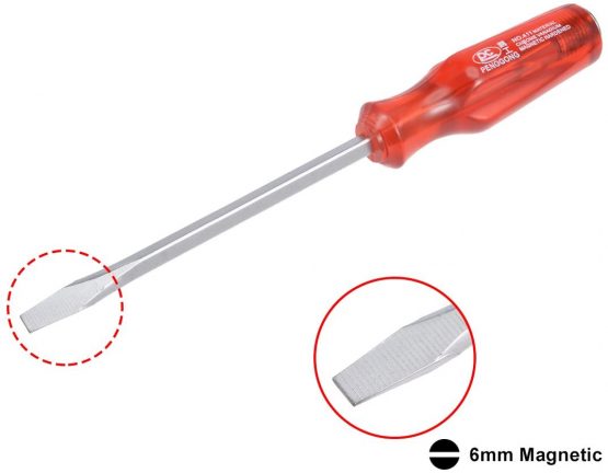 sourcingmap 6mm Keystone Demolition Driver Slotted Screwdriver with 5 inch Square Shank - Image 2