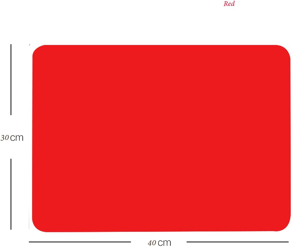 JingU Silicone Waterproof Baking Placemat, Non Stick Hot Mat, Soft Mat for Baby Kids & Children (40x30cm) (Red, 2 Pack) - Image 2