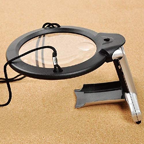 Magnifying Magnifier Glass, LED Lighted Hands Free Neck and Desk with