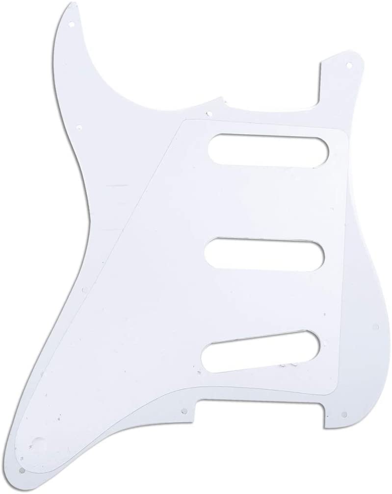 Musiclily Pro 11-Hole 62 Vintage Style Strat SSS Pickguard for American Stratocaster 62, 3Ply White - Image 2