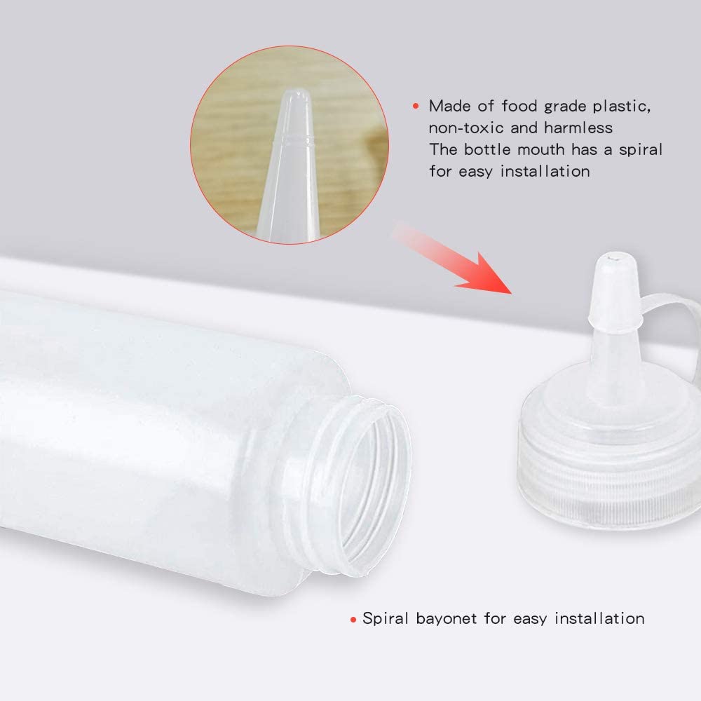 KANOSON Squeeze Bottle, Ketchup Bottle, 6pcs Squeezy Bottles with Nozzles 250ml - Image 4