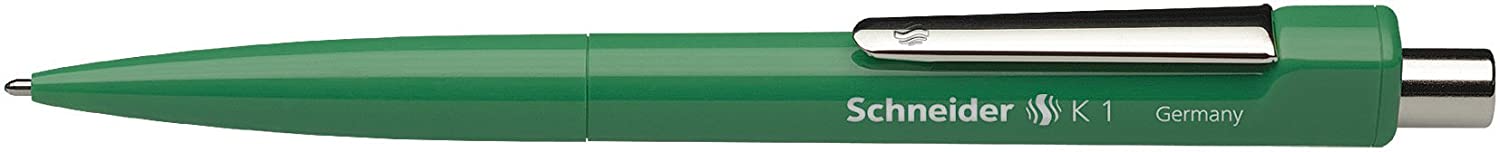 Schneider Pen K 1 Click top Ballpoint Pen, Green, Medium Nib, indelible