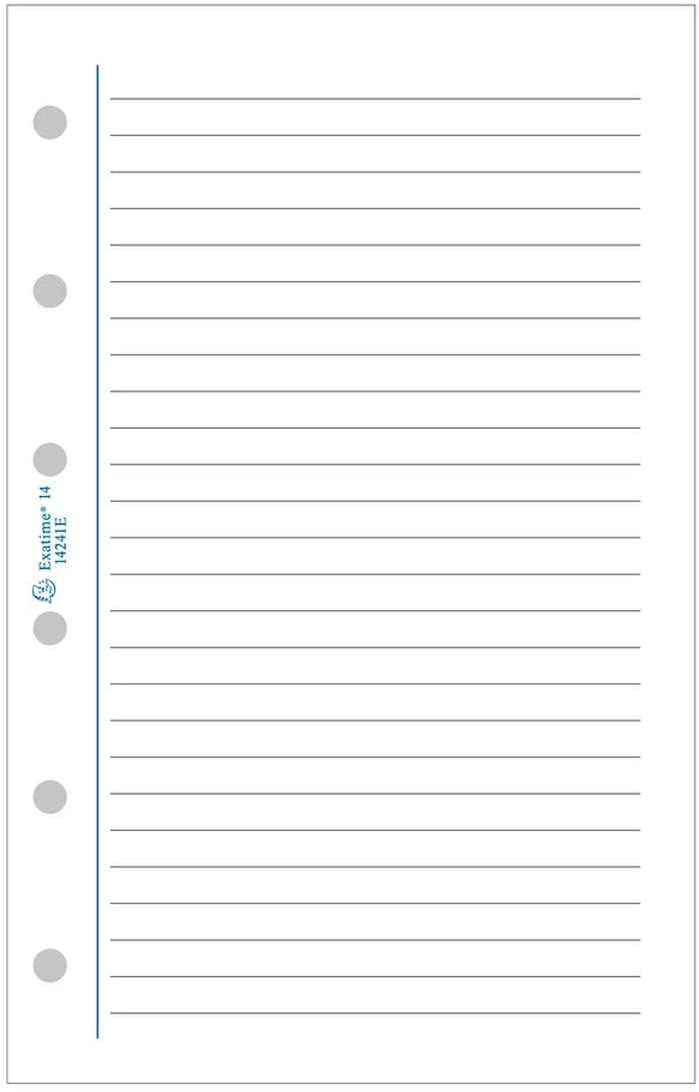 Exacompta 14241 Ruled Refill Sheets for Organiser White