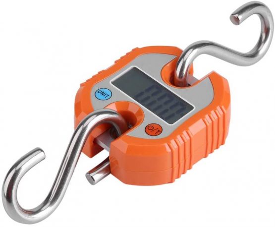 Luggage Scale, Mini Portable Crane LCD Digital Electronic Hook Hanging Scales Loop Weighing Balance Digital Travel Postal Fishing Hook Scale.(Orange)