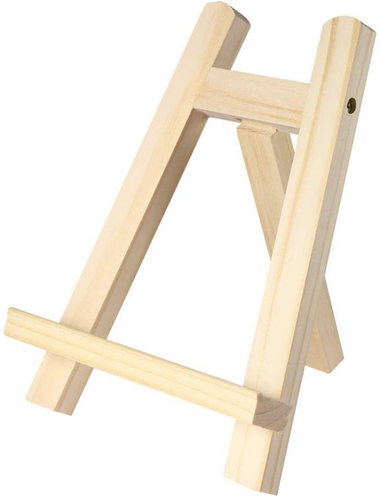 Toyvian 1pc Small Tabletop Desk Calendar Display Stand Wood Artist A-Frame Easel Photo Frame Bracket Photo Painting Triangle Easel(15 x 20cm)