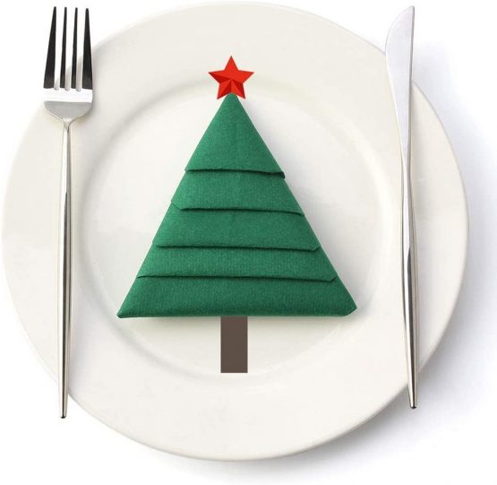 LEKOCH White Decoration Disposable Guest Towel Linen Feel Dinner Napkin Paper | Air-Laid Napkins Paper Hand Towels for Weddings Restaurant Kitchen Parties |40 cm x 40cm Pack of 50 (Green) - Image 3