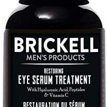 Brickell Men's Restoring Eye Serum Treatment for Men, Natural and Organic Eye Serum to Firm Wrinkles, Reduce Dark Circles, and Promote Youthful Skin 19 ml, Unscented