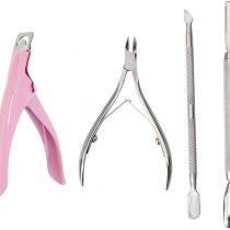 Best Deal Professional Quality Manicure Pedicure Nail Art Tools Set With Pack of 3 Metal Tools Including Pushers And Nipper/Trimmer And False Nails/Tips Clipper/Edge Cutter By VAGA