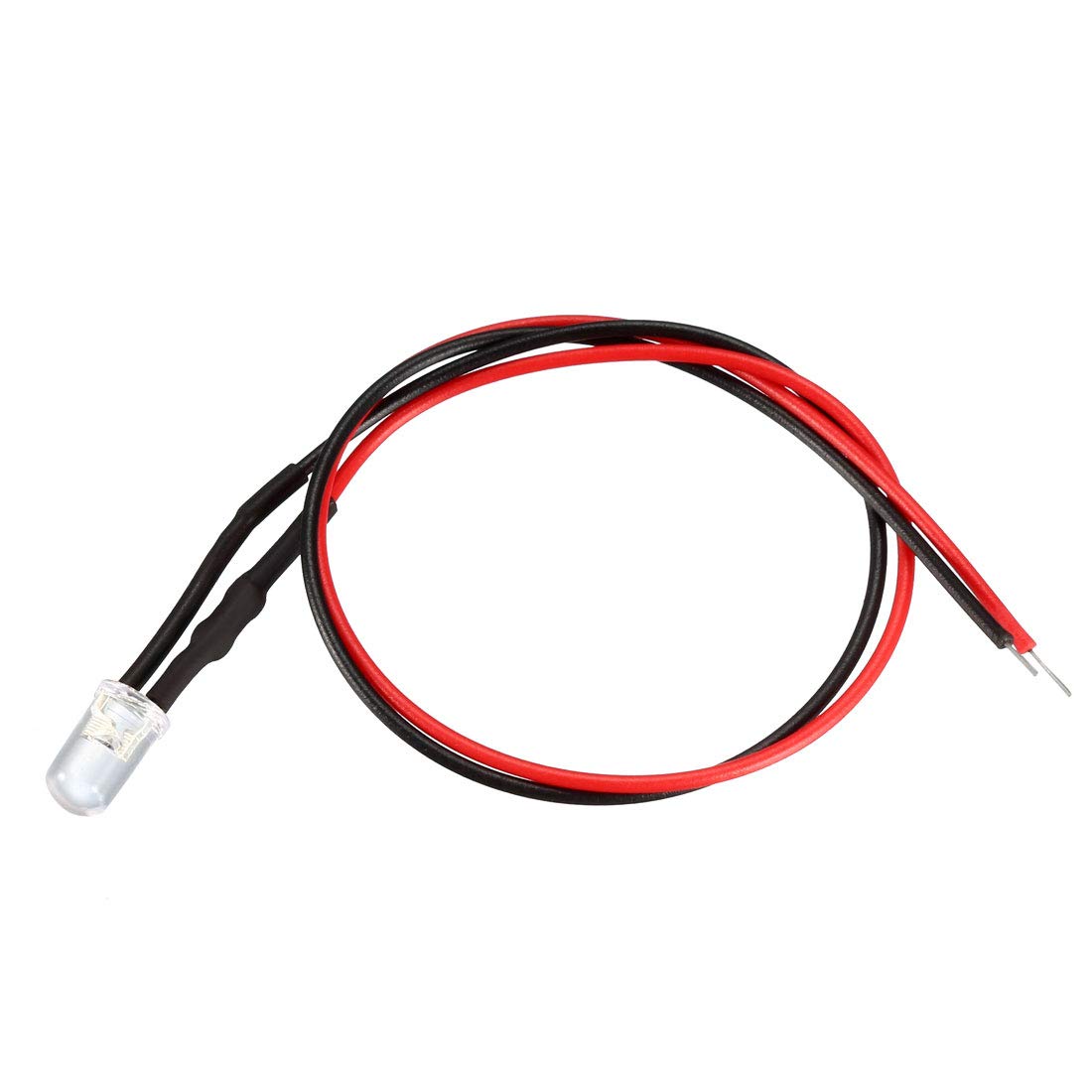 sourcing map 10Pcs 5mm Pre Wired LED, Orange DC3-5V Clear Lens, Light Emitting Diodes - Image 3
