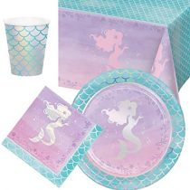 Mermaid Shine Party Tableware Pack for 8