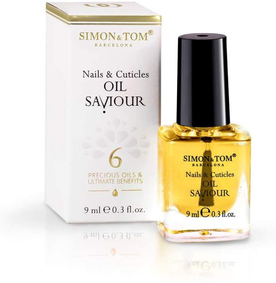Simon&Tom Nail Oil Saviour - Nails and Cuticles Repair Treatment - 9 ml - For dry, flaking and split Nails - Accelerates Growth - With Organic Argan Oil - Jojoba and Sweet Almond Oil - Made in Spain