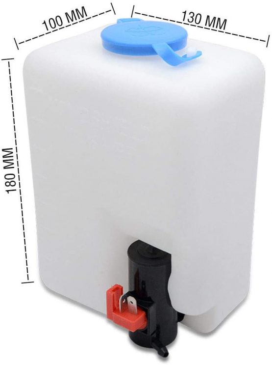 Universal Windscreen Washer Bottle Kit with Pump Hose Jets Wiring Switch For Classic Car 12V Boat Marine - Image 2